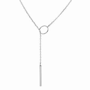 Silver Bar Circle Necklace